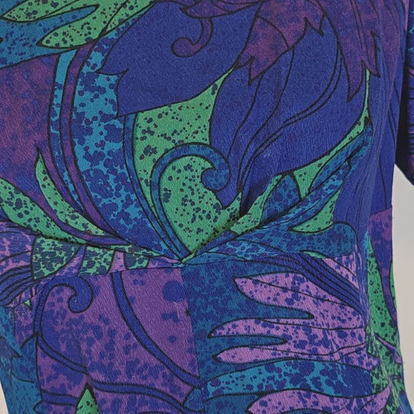 Vintage Sun Fashions of Hawaii Purple Maxi  Cape Dress size L - Picture 3 of 10